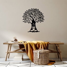 Wallity Yoga 4 Escultura de Pared de Metal Negra